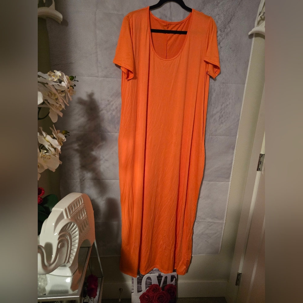 SHEIN Vibrant Orange Maxi Dress